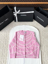 Chanel 25P Cardigan Pink Mix White Cashmere 237302